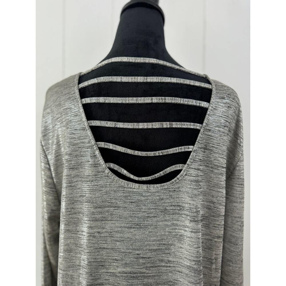 Women's Cruel Denim Silvery Shimmery Blouse, Size XL - Picture 4 of 7